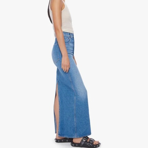 NWT MOTHER SNACKS The Candy Stick Maxi Denim Skirt Dine N' Dash 28 MSRP $238 - Picture 4 of 13